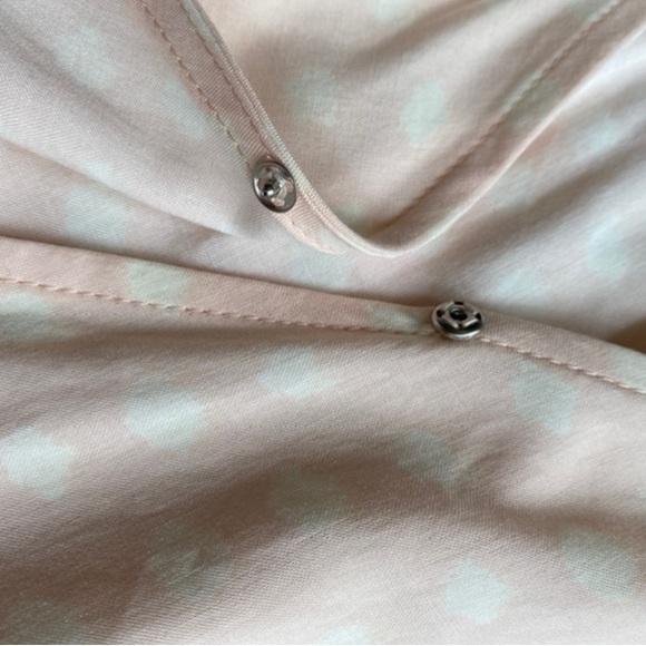 Pink Polka Dot Puff Sleeve Wrap Top - Picture 6 of 8